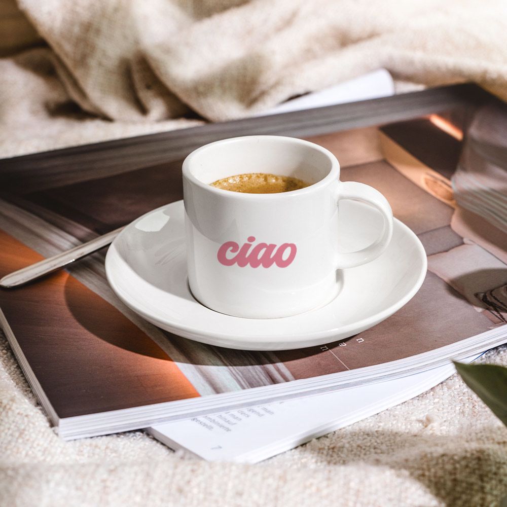 Personalisierbare Espresso Tasse mit Text