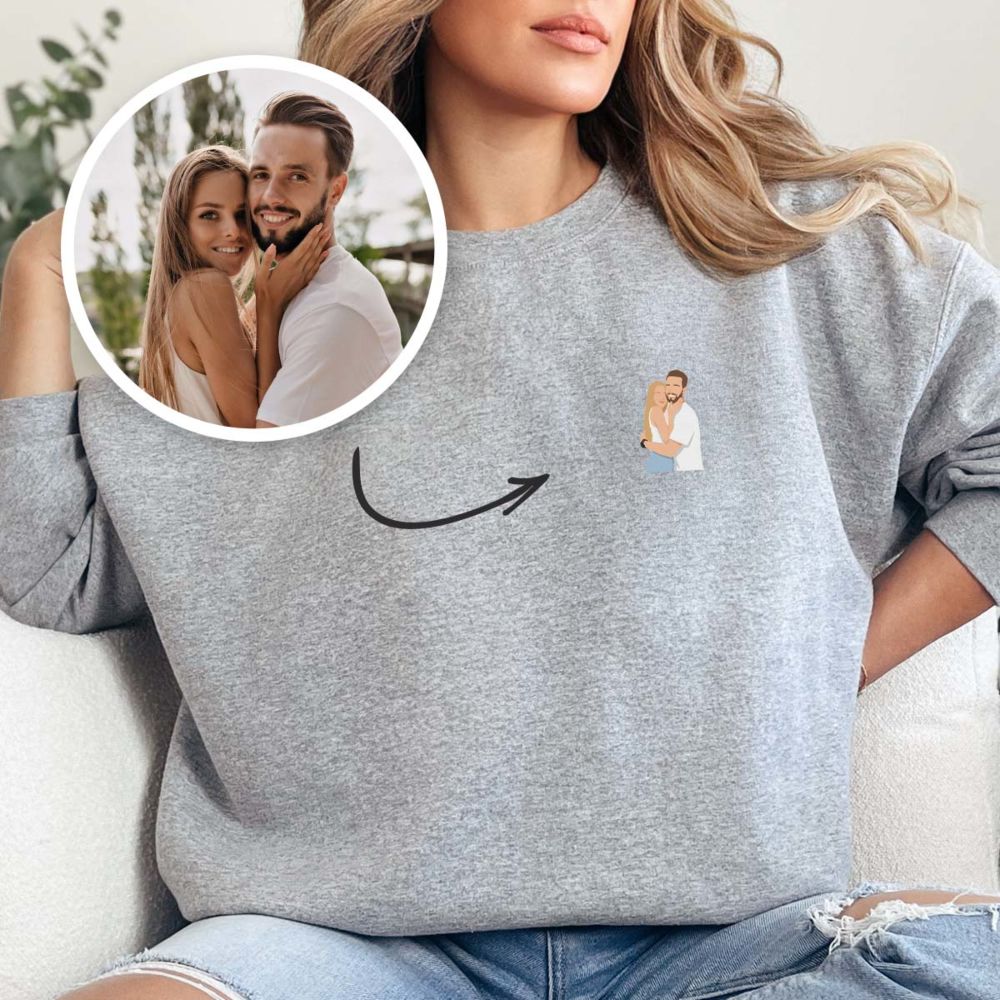 Personalisierbarer Pullover mit kleiner KI-Illustration Personalisierbarer Pullover mit kleiner KI-Illustration