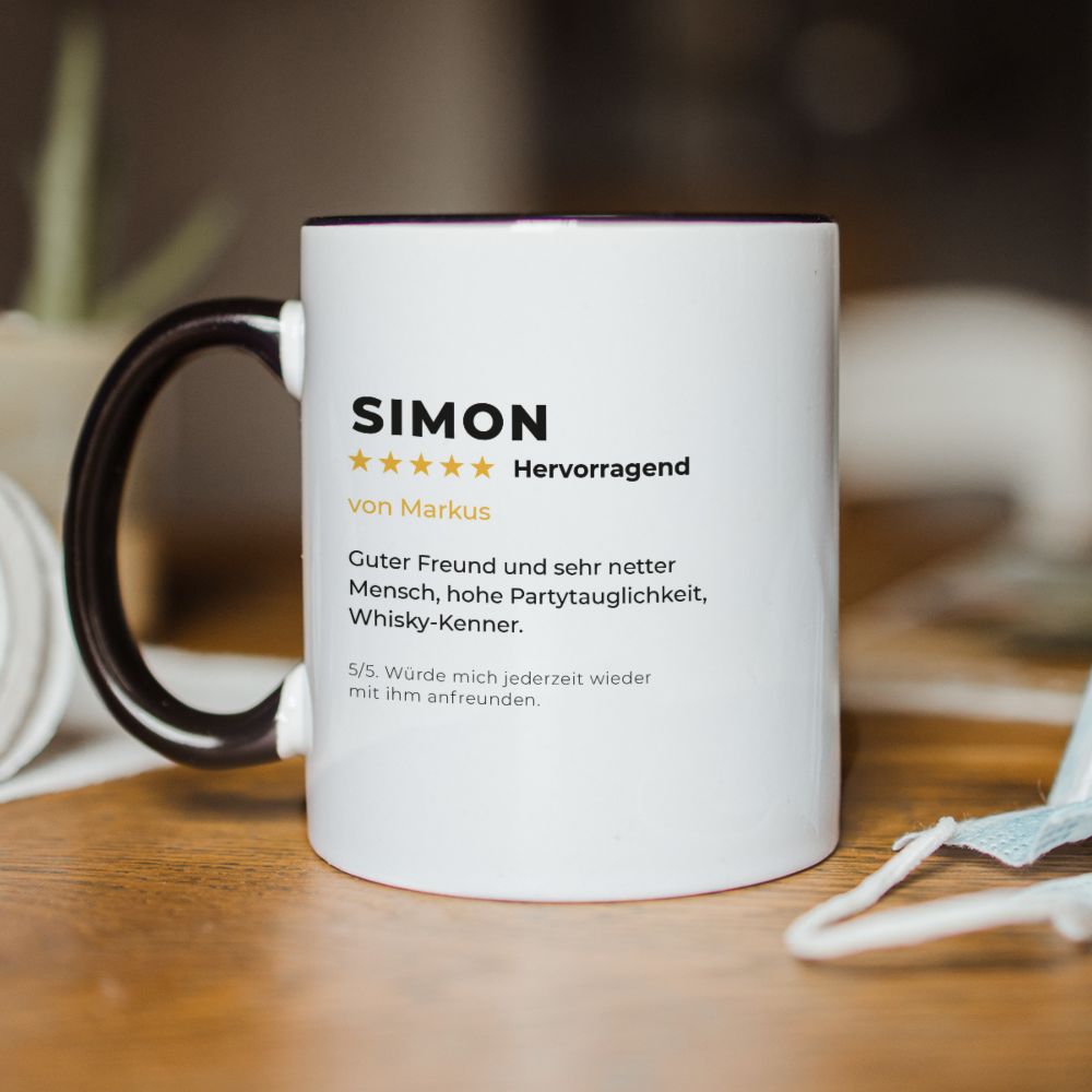 Die Tasse mit deiner Bewertung