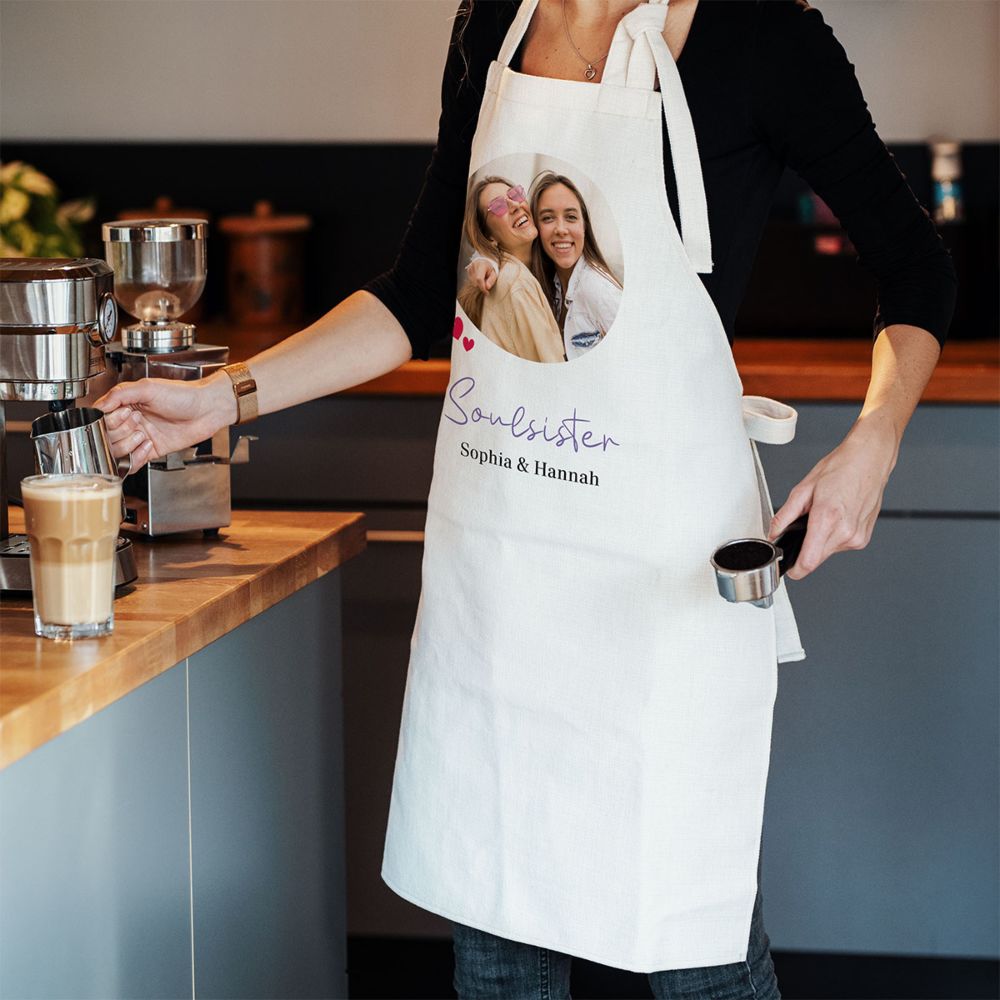 Personalisierbare Kochschürze mit Foto und Text