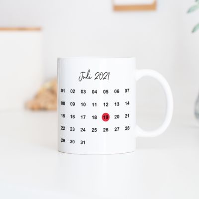 Personalisierbare Tasse mit Foto und Datum