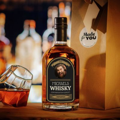 Geschenke für Männer personalisierbarer Whisky mit Foto und Text