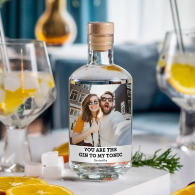 Personalisierte Geschenke Gin mit Foto und Text