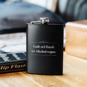 Personalisierbarer Flachmann mit Text