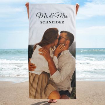 Personalisierbares Handtuch mit Foto und Text