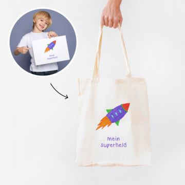Personalisierbarer Jutebeutel mit deiner Zeichnung