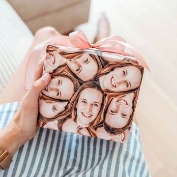 Personalisierbares Geschenkpapier mit Gesicht