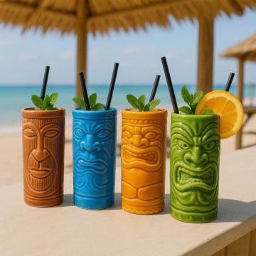 Tiki Cocktailbecher 4er-Set