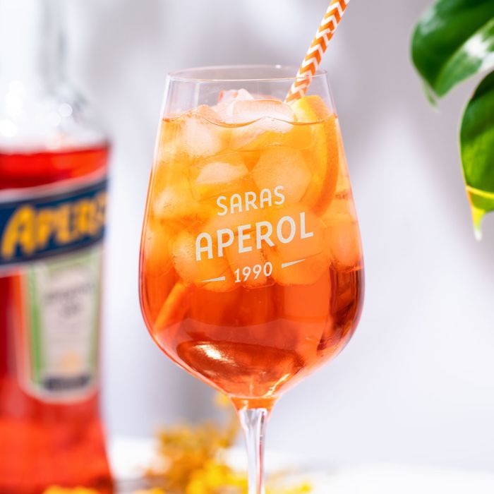 Personalisierbares Aperol Glas mit Jahreszahl Personalisierbares Aperol Glas mit Jahreszahl