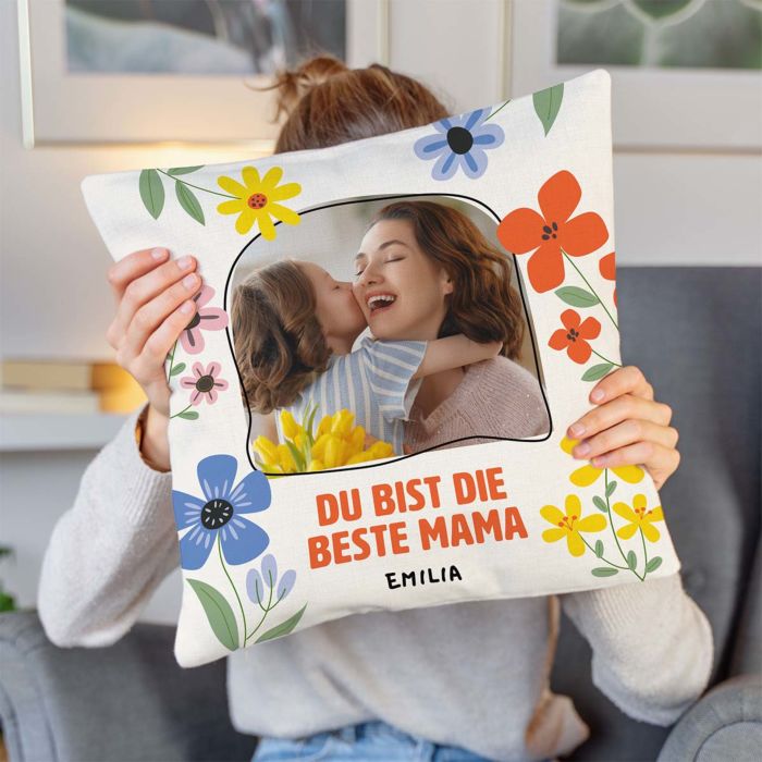 Personalisierbarer Kissenbezug mit Foto und Text Personalisierbarer Kissenbezug mit Foto und Text