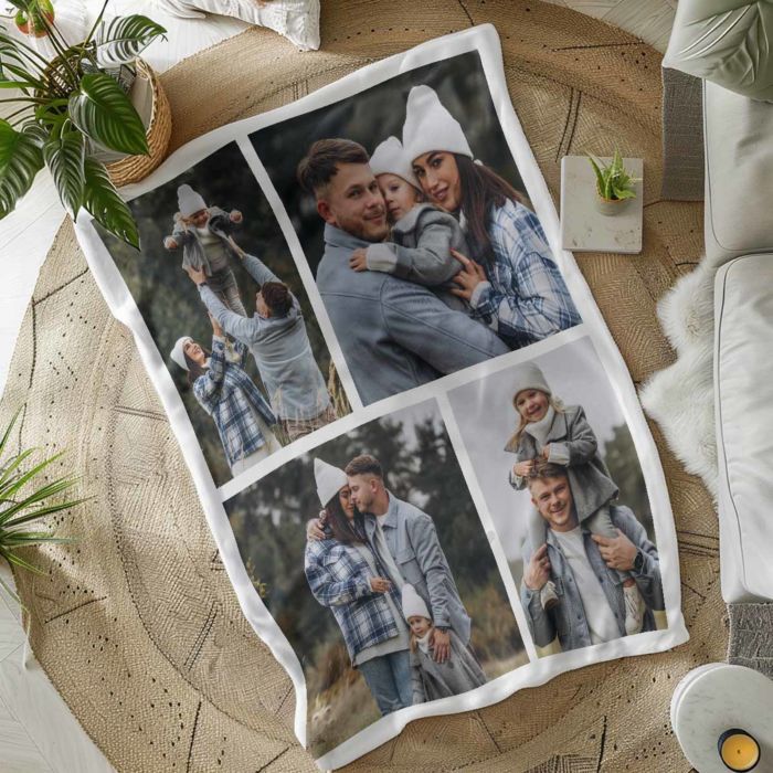 Personalisierbare Decke mit Fotocollage