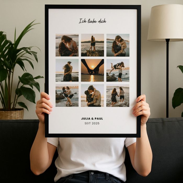Personalisierbares Poster Fotocollage mit Text