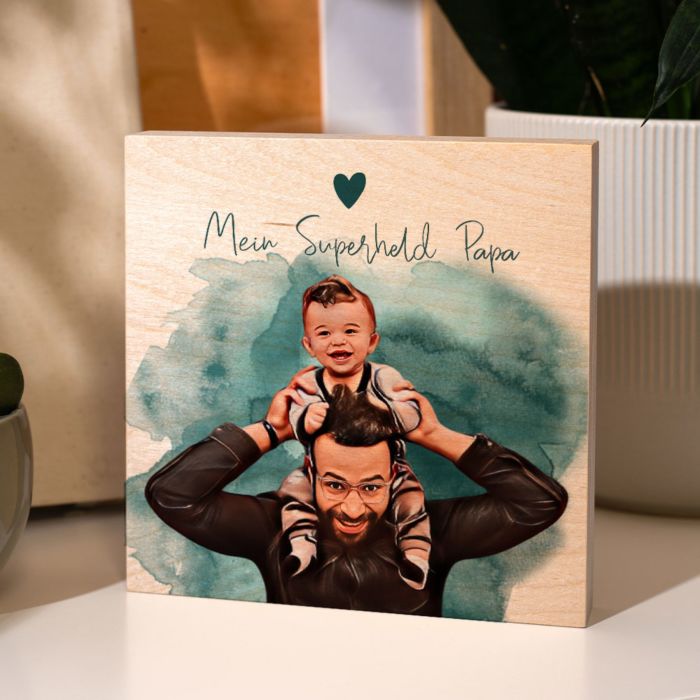 Personalisierbarer Comic Holzblock Personalisierbarer Comic Holzblock