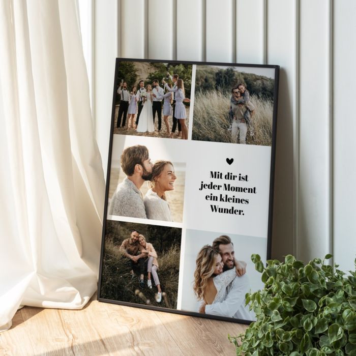 Personalisierbares Poster mit 5 Fotos und Text Personalisierbares Poster mit 5 Fotos und Text