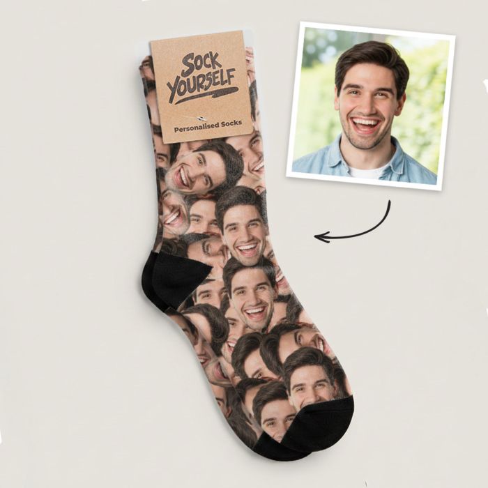 Personalisierbare Socken mit Gesicht Personalisierbare Socken mit Gesicht