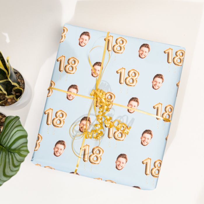 Personalisierbares Geschenkpapier mit Gesicht zum Geburtstag Personalisierbares Geschenkpapier mit Gesicht zum Geburtstag