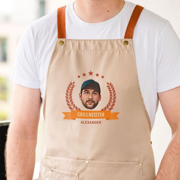 Personalisierbare Schürze mit Foto und Kranz Personalisierbare Schürze mit Foto und Kranz