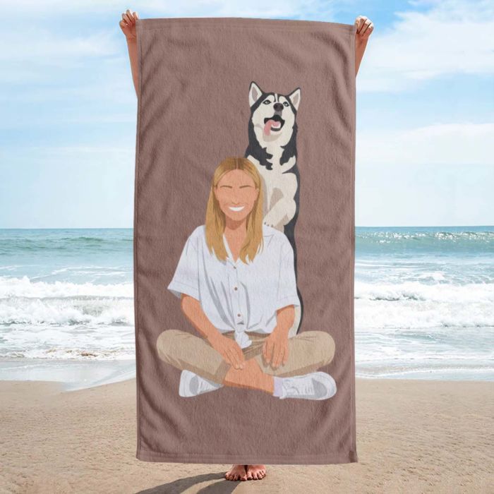 Personalisierbares Handtuch mit Illustration