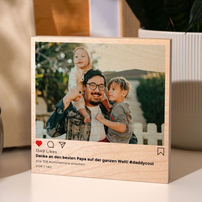Personalisierbarer Holzblock im Instagram-Style Personalisierbarer Holzblock im Instagram-Style