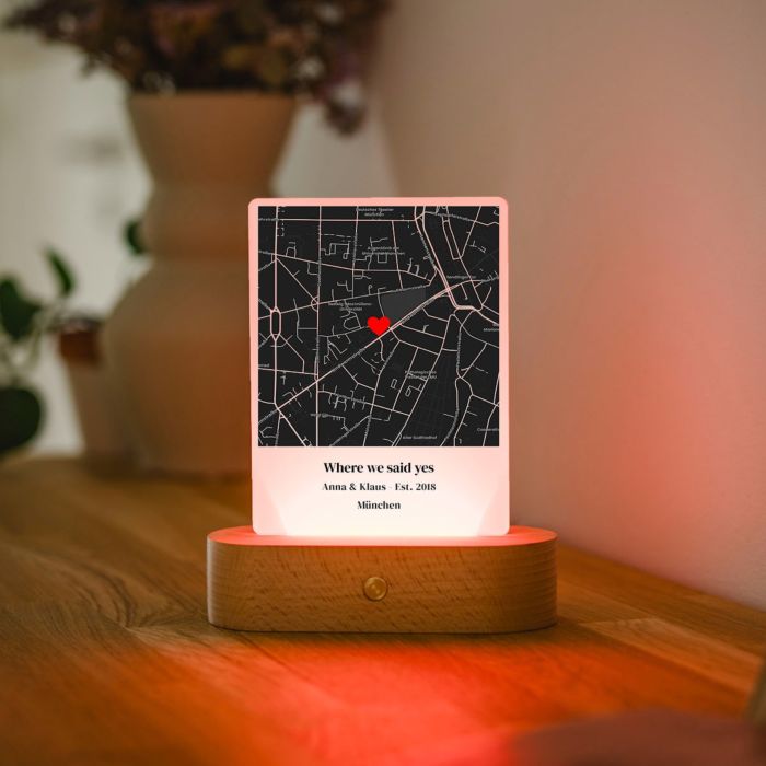 Personalisierbare LED-Lampe Wo Alles Begann Personalisierbare LED-Lampe Wo Alles Begann