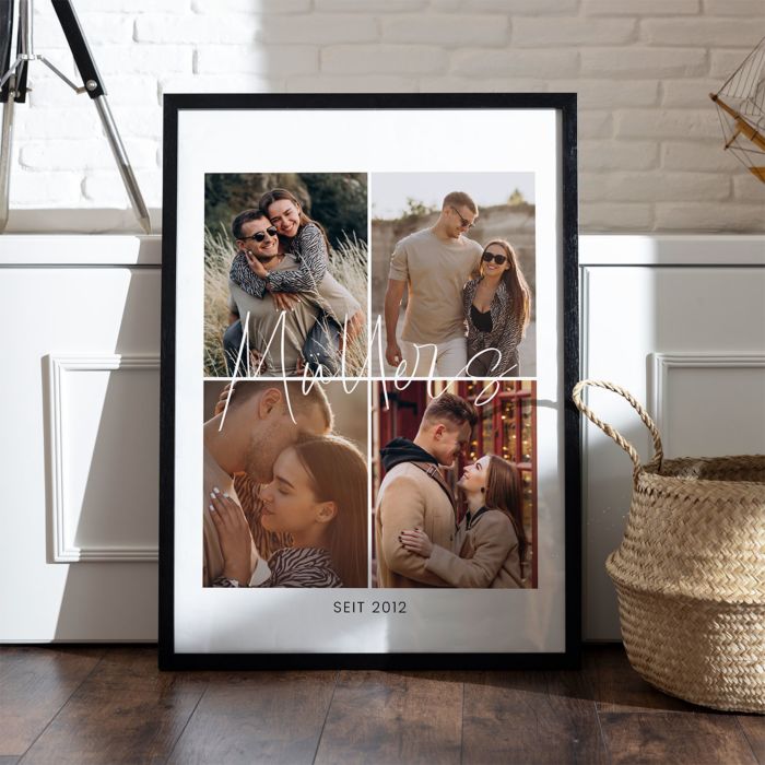 Personalisierbares Poster mit 4 Fotos und Text Personalisierbares Poster mit 4 Fotos und Text