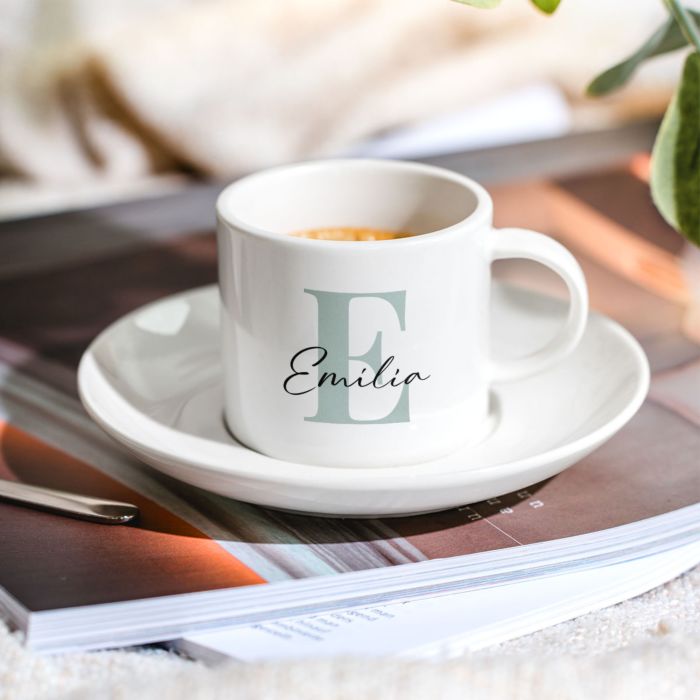 Personalisierbare Espresso Tasse 2er-Set mit Monogramm