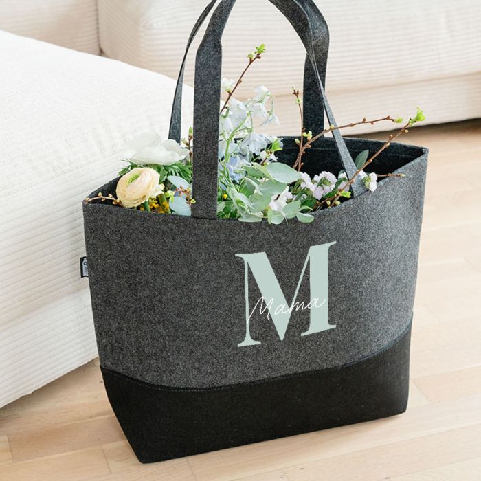 Personalisierbare Filztasche mit Monogramm Personalisierbare Filztasche mit Monogramm