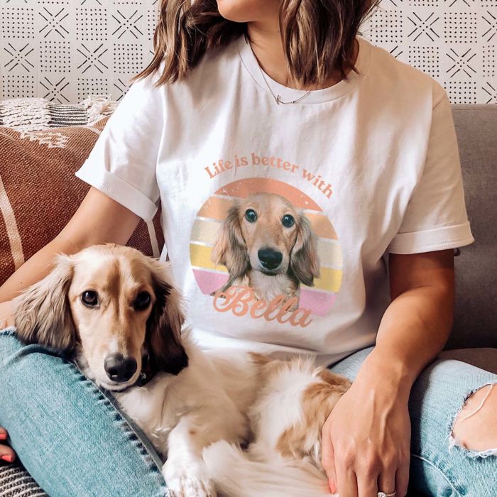 Personalisierbares Retro T-Shirt mit Haustier
