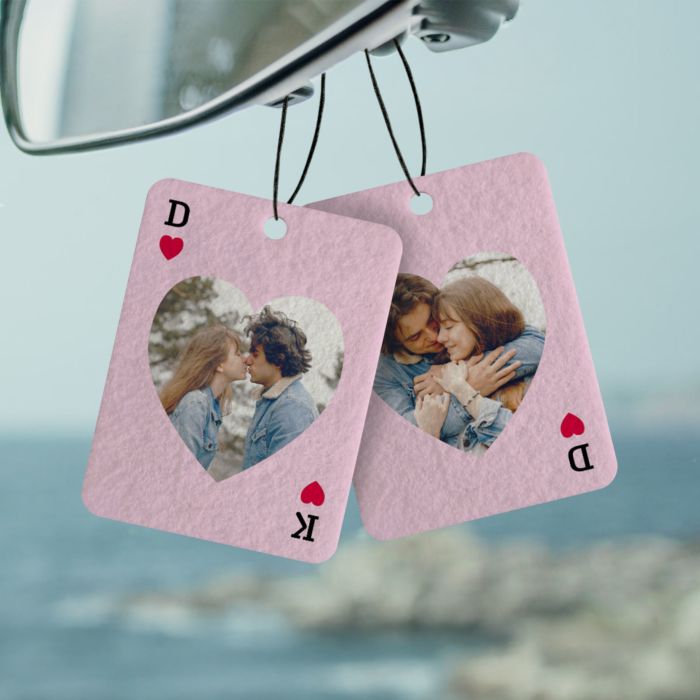 Personalisierbarer Duftbaum Herz-Karte mit Foto