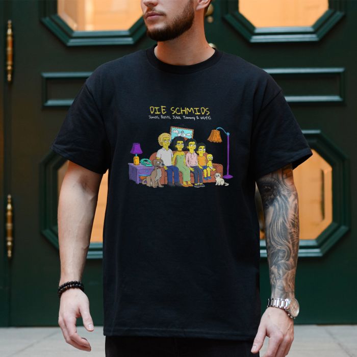 Personalisierbare T-Shirt-Illustration Cartoon Familie