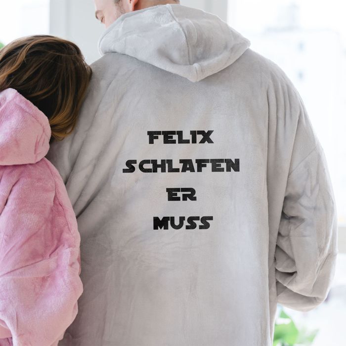 Personalisierbare Hoodie Decke mit Spruch Personalisierbare Hoodie Decke mit Spruch
