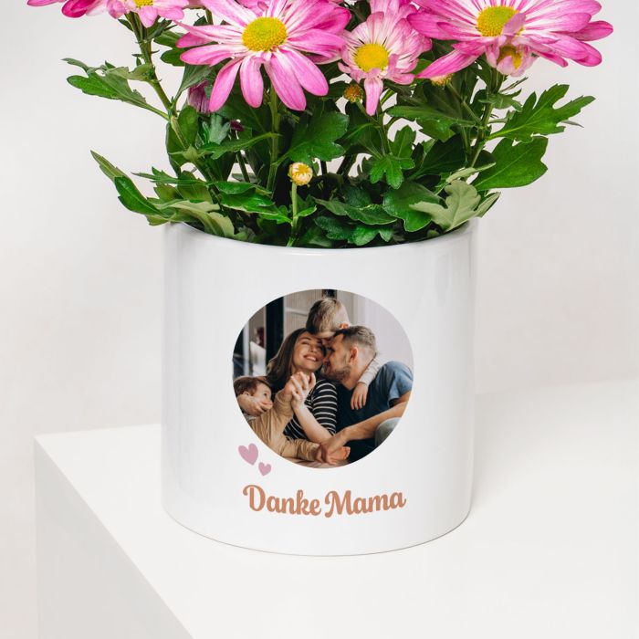 Personalisierbarer Blumentopf mit Foto und Text Personalisierbarer Blumentopf mit Foto und Text