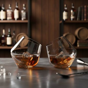 Rollende Whiskey Gläser 2er-Set